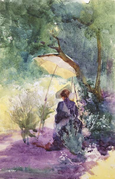 Eine Malerin im Schatten eines Sonnenschirms. from Mildred Anne Butler