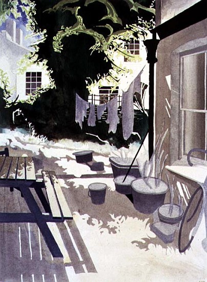 Back-Garden Washing Line, 1992 (w/c on paper)  from Miles  Thistlethwaite