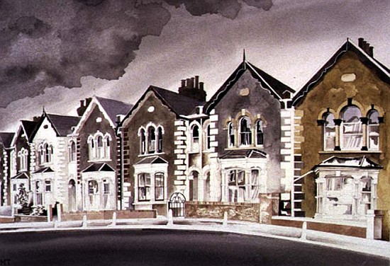 Bargeboard Houses on a Gloomy Day, 1997 (w/c on paper)  from Miles  Thistlethwaite