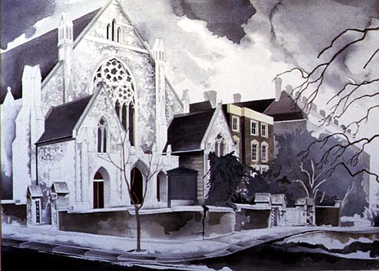 The Grey Nonconformist Church, 1998 (w/c on paper)  from Miles  Thistlethwaite