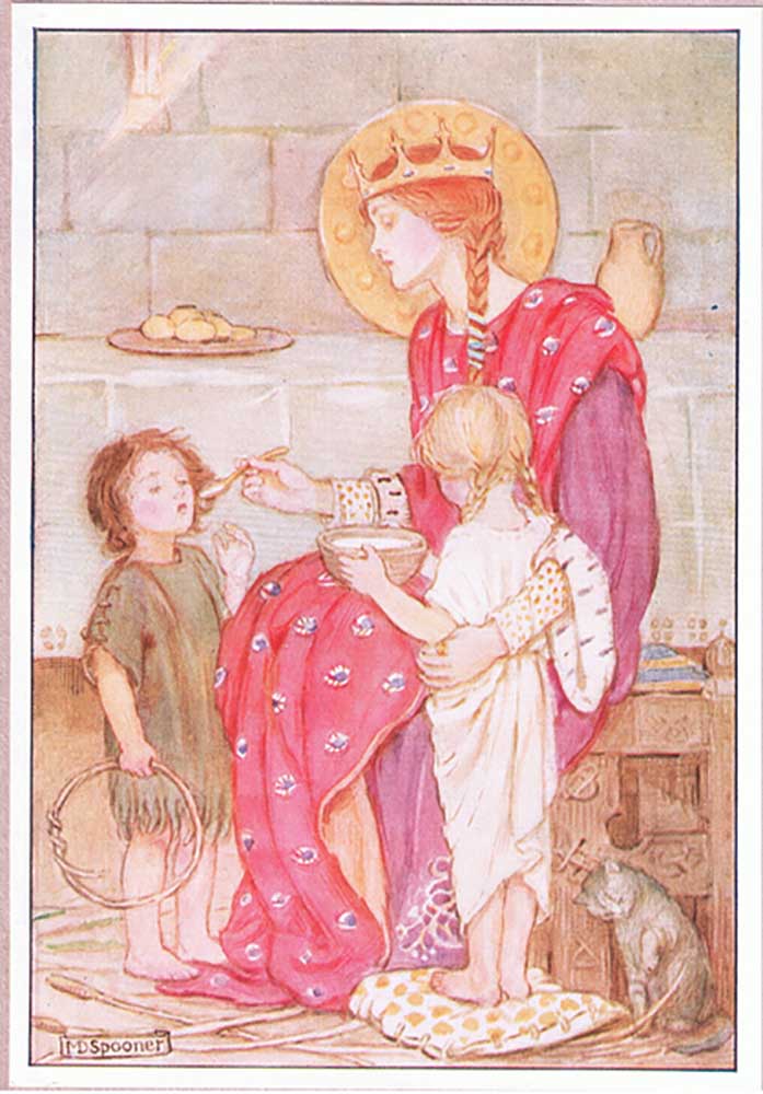 Nacheinander fütterte sie jedes kleine Waisenkind mit ihrer eigenen Goldlöffel-Lithografie from Minnie Didbin Spooner