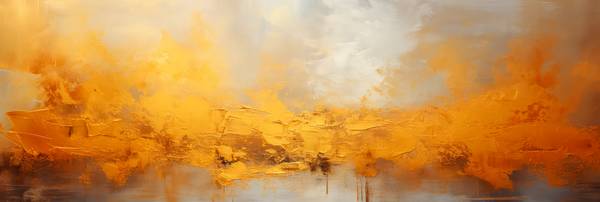 Abstrakt Landschaft in gold, gelb und weiss from Miro May