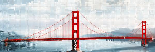 Ein digitales Gemälde von  Golden Gate Bridge in San Francisco.  from Miro May