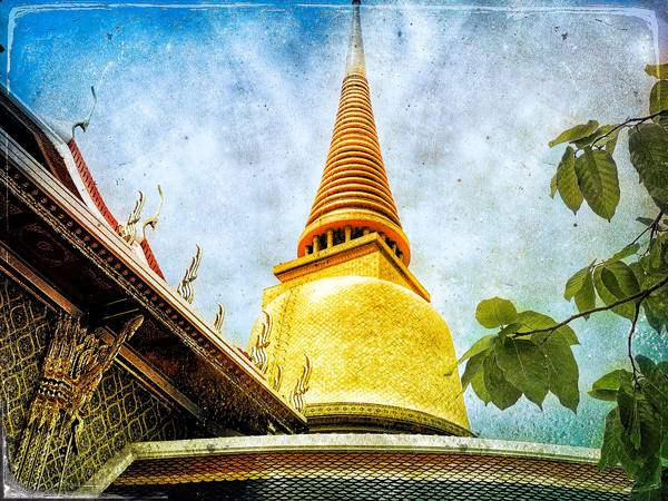 Tempel in Bangkok, Asien, Buddhismus, Retro, Vintage, Thailand, Fotokunst from Miro May
