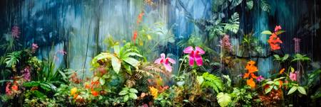 Inmitten des üppigen Regenwaldes gedeihen tropische Orchideen in einer wunderschönen Vielfalt.