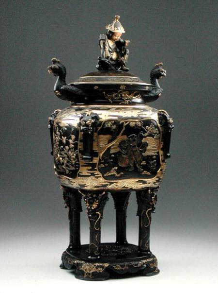 Bronze censer and cover, Meiji period from Miya-o