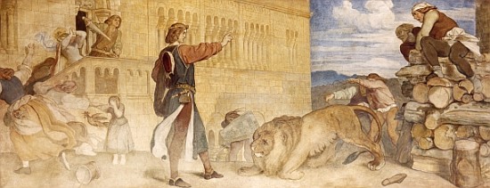He Treated the Lions as though he was joking, c.1854/55 from Moritz von Schwind