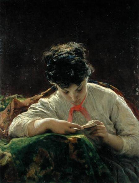 Young Woman Reading from Mose Bianchi