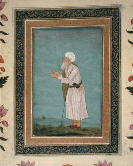 A Muslim Religious Figure, from the Small Clive Album from Mughal School