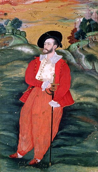 Portrait of a European sailor, c.1590 from Mughal School
