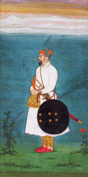 Standing figure of an officer from the Small Clive Album from Mughal School