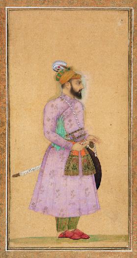 Standing figure of a Mughal prince, from the Small Clive Album