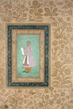 Portrait of Murtaza Khan holding a scroll