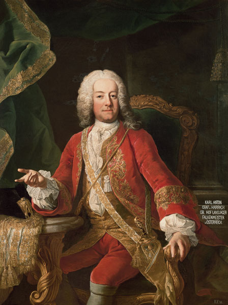 Count Carl Anton von Harrach, Master Falconer and Lord Lieutenant of Austria from Mytens (Schule)