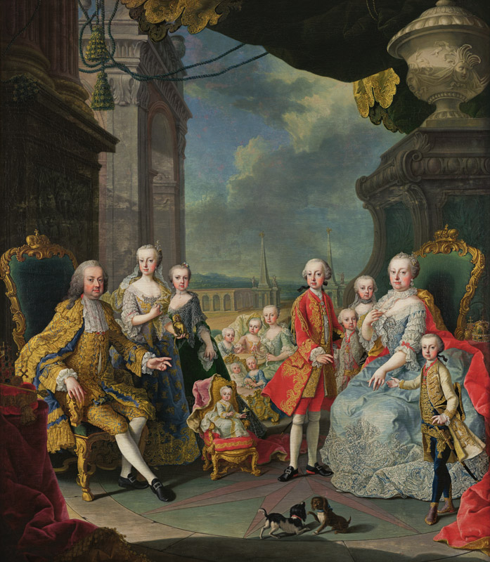 Francois III (1708-65) with his wife Marie-Therese (1717-80) and their children from Mytens (Schule)