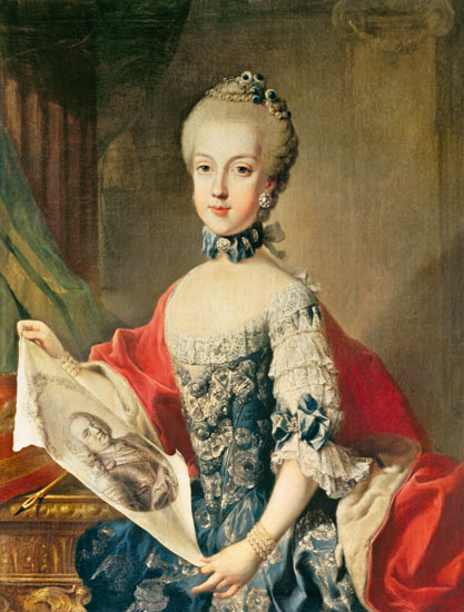 Archduchess Maria Carolina (1752-1814), thirteenth child of Maria Theresa of Austria (1717-80), wife from Mytens (Schule)