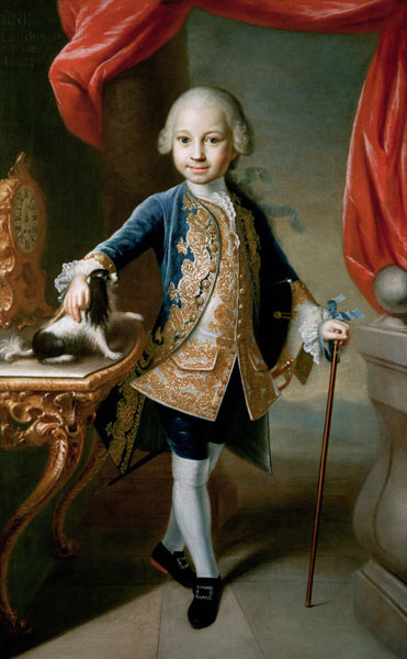 Portrait of a Boy with Pet Spaniel from Mytens (Schule)