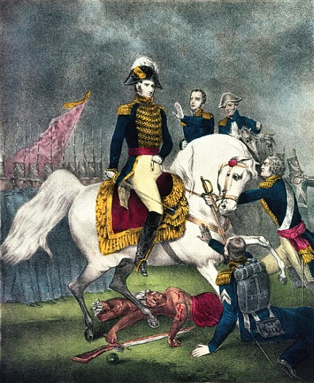 General William H. Harrison (1773-1841) at the Battle of Tippecanoe from N. Currier