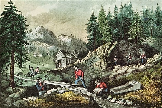 Goldmining in California from N. Currier
