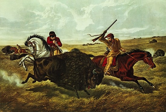 Life on the Prairie - the Buffalo Hunt from N. Currier