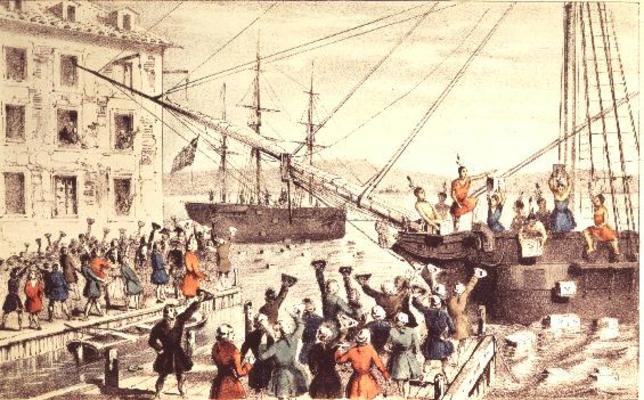 The Boston Tea Party, 1846 (print) from N. Currier
