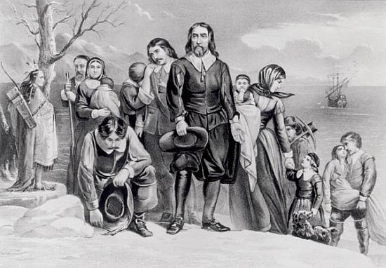 The Landing of the Pilgrims at Plymouth, Mass. Dec. 22nd, 1620, pub. 1876 from N. Currier