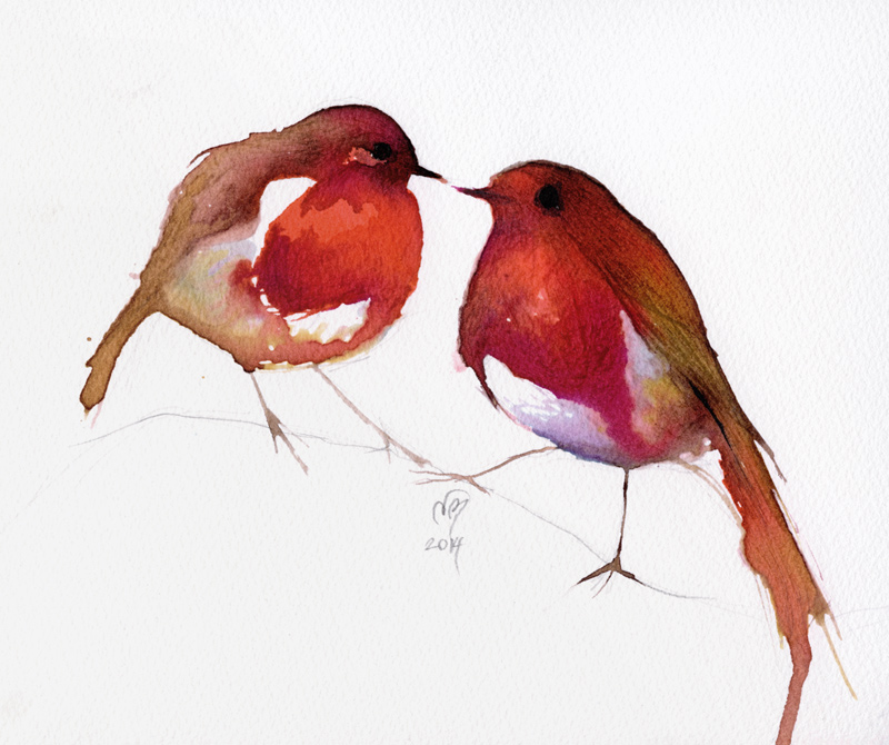 Two Little Ink Birds from Nancy Moniz Charalambous