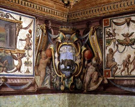 The 'Sala del Granduca di Toscana' (Hall of the Grand Duke of Tuscany) detail of the frieze depictin from Nanni  di B. Bigio  & Bartolomeo Ammannati