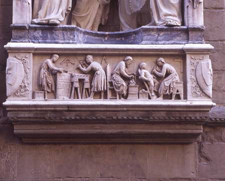 Relief depicting artists and craftsmen at work, from the base of the niche depicting the Quattro Cor from Nanni  di Banco