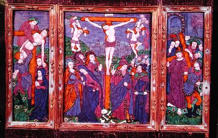 Triptych depicting the Crucifixion, Limousin from Nardon Penicaud