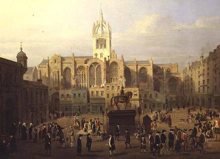The Parliament Close and Public Figures of Edinburgh from Nasmyth & Stanfield Roberts