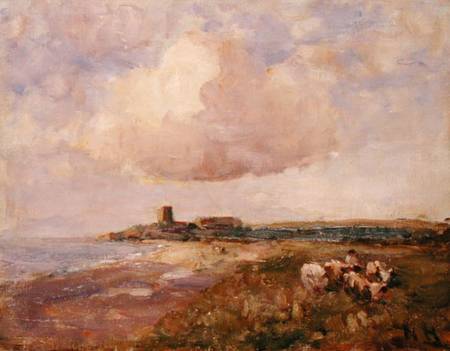 Irish Coastal View with Boy and Cattle from Nathaniel Hone