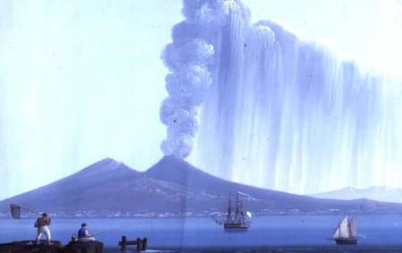 Naples: Vesuvius erupting from Neapolitan School