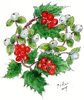 Mistletoe and holly wreath