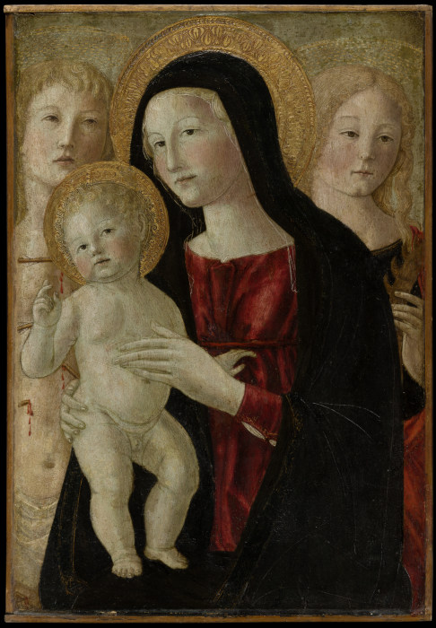 Madonna mit Kind und den Heiligen Sebastian und Katharina from Neroccio di Bartolomeo di Benedetto de' Landi