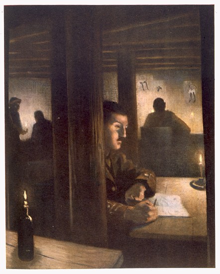 Inside Brigade Headquarters, from British Artists at the Front, Continuation of The Western Front from Christopher R.W. Nevinson