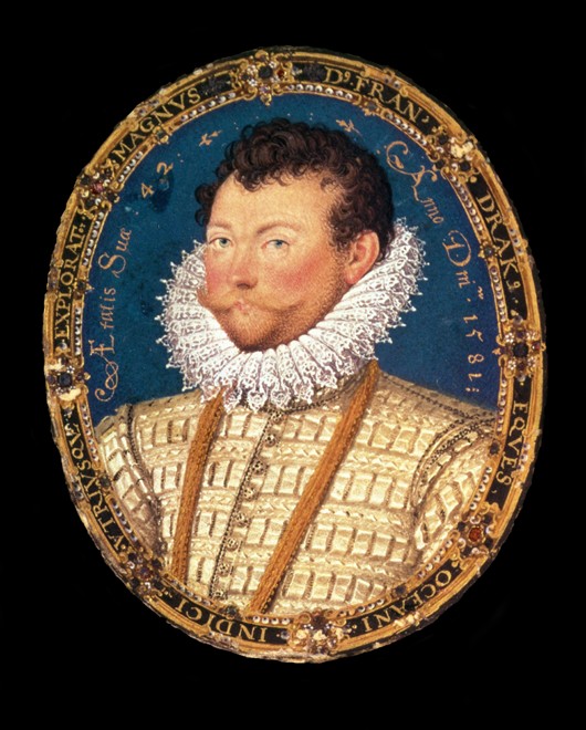 Portrait of Sir Francis Drake from Nicholas Hilliard