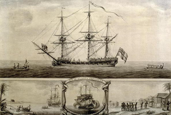 A View of Ye Jason Privateer, c.1760 (pen &ink and wash) from Nicholas Pocock