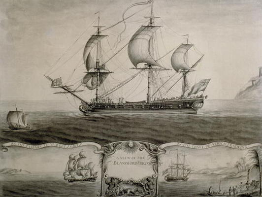 Views of the Blandford Frigate on the Passage to the West Indies and Trading on the Coast of Africa, from Nicholas Pocock