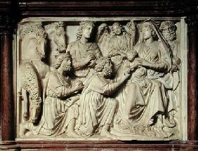 Relief depicting the Adoration of the Magi from the pulpit