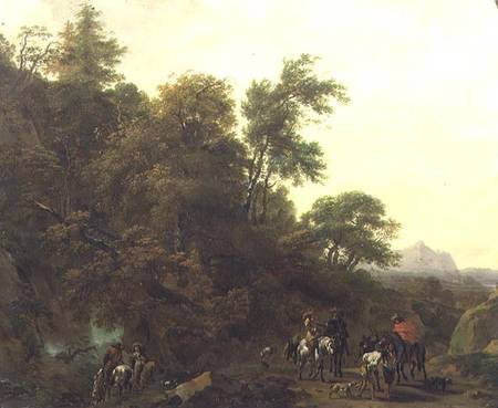 Wooded Landscape with Soldiers Escorting Prisoners from Nicolaes Berchem