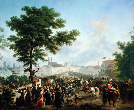 The Entry of Napoleon Bonaparte (1769-1821) and the French Army into Munich, 24th October 1805 from Nicolas Antoine Taunay