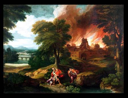 The Burning of Troy from Nicolas Poussin