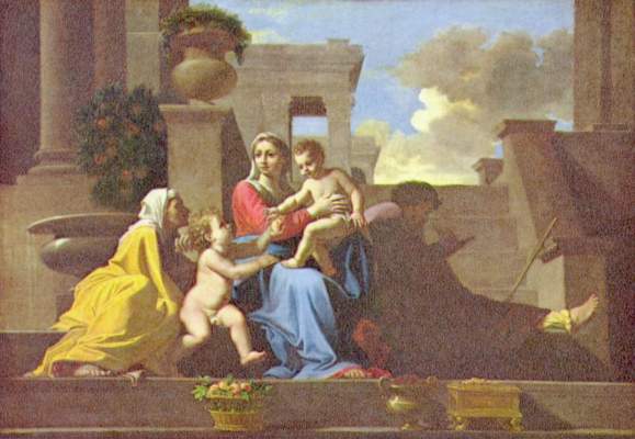 Heilige Familie auf der Treppe from Nicolas Poussin