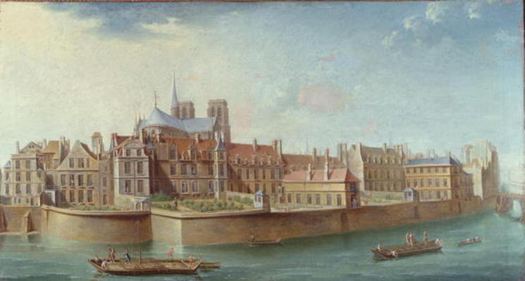 View of the Ile de la Cite from Ile St. Louis, Paris (oil on canvas) from Nicolas Raguenet