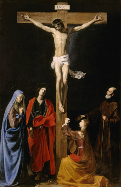 Christ on the Cross with the Virgin, Mary Magdalene, St. John and St. Francis of Paola from Nicolas Tournier