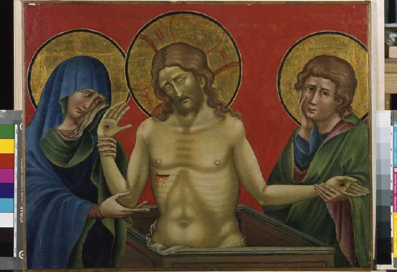 Jesus als Schmerzensmann mit Maria und Johannes. from Nicoletto Semitecolo