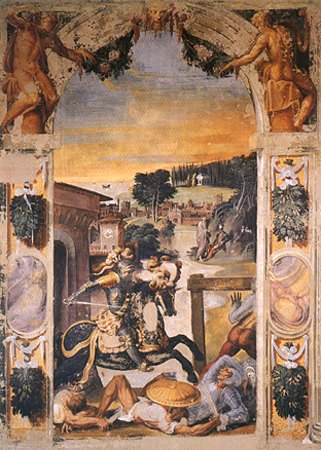 Ruggero flieht aus der Burg der Alcina from Nicoló dell'Abate