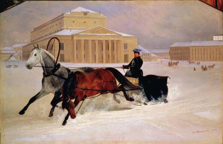 Pole Pair with a Trace Horse at the Bolshoi Theatre in Moscow from Nikolai Egorevich Sverchkov