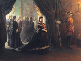 Katharina II. am Grab der Kaiserin Elisabeth